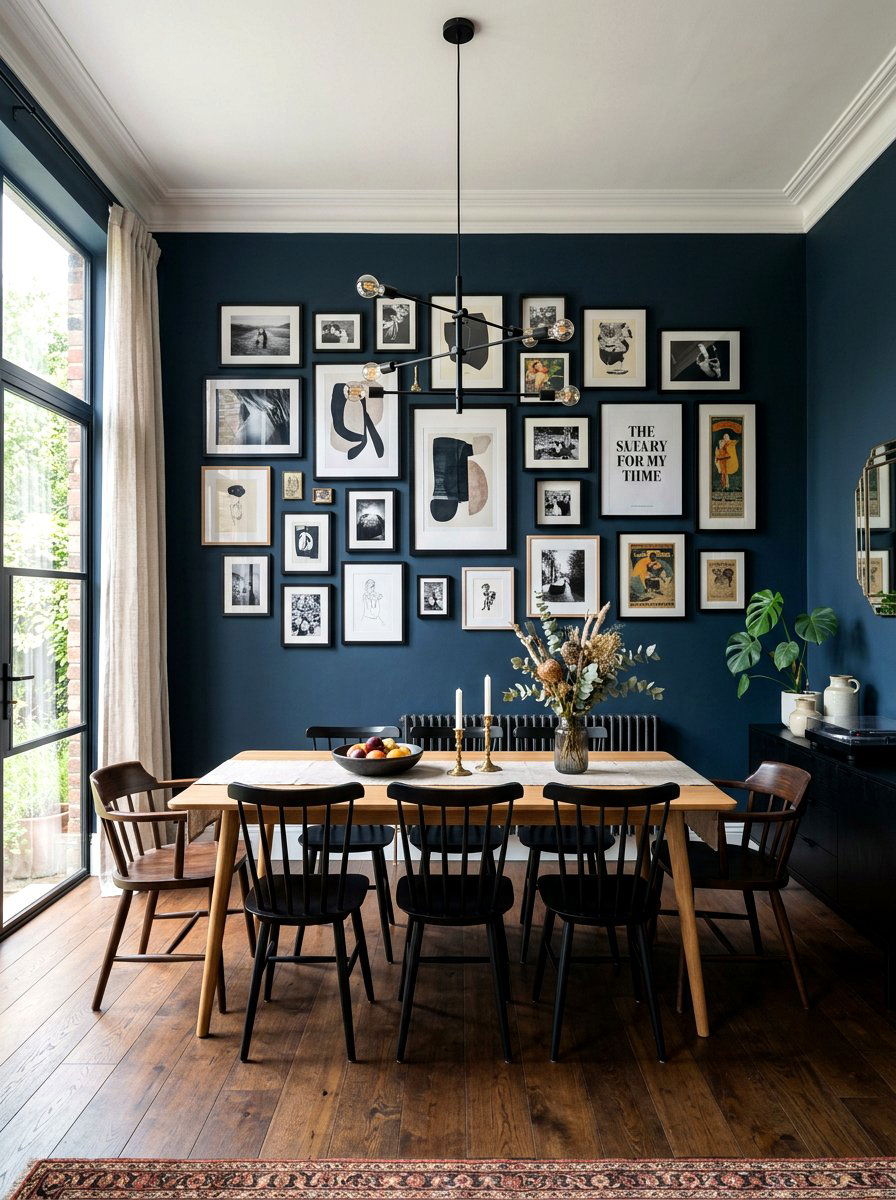 Gallery wall - 30 moody supper club dining ideas
