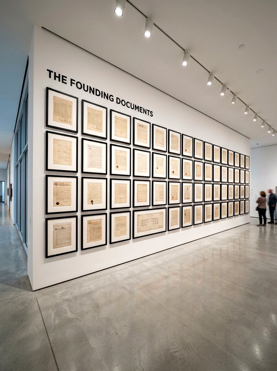 Gallery wall document display - 30 home archive room ideas