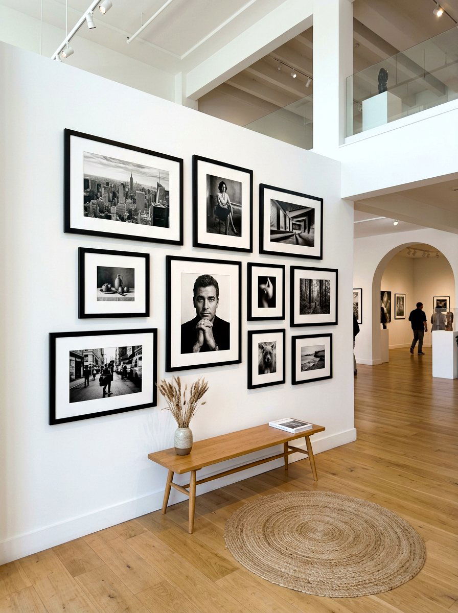 Gallery wall entryway - 30 rental entryway ideas