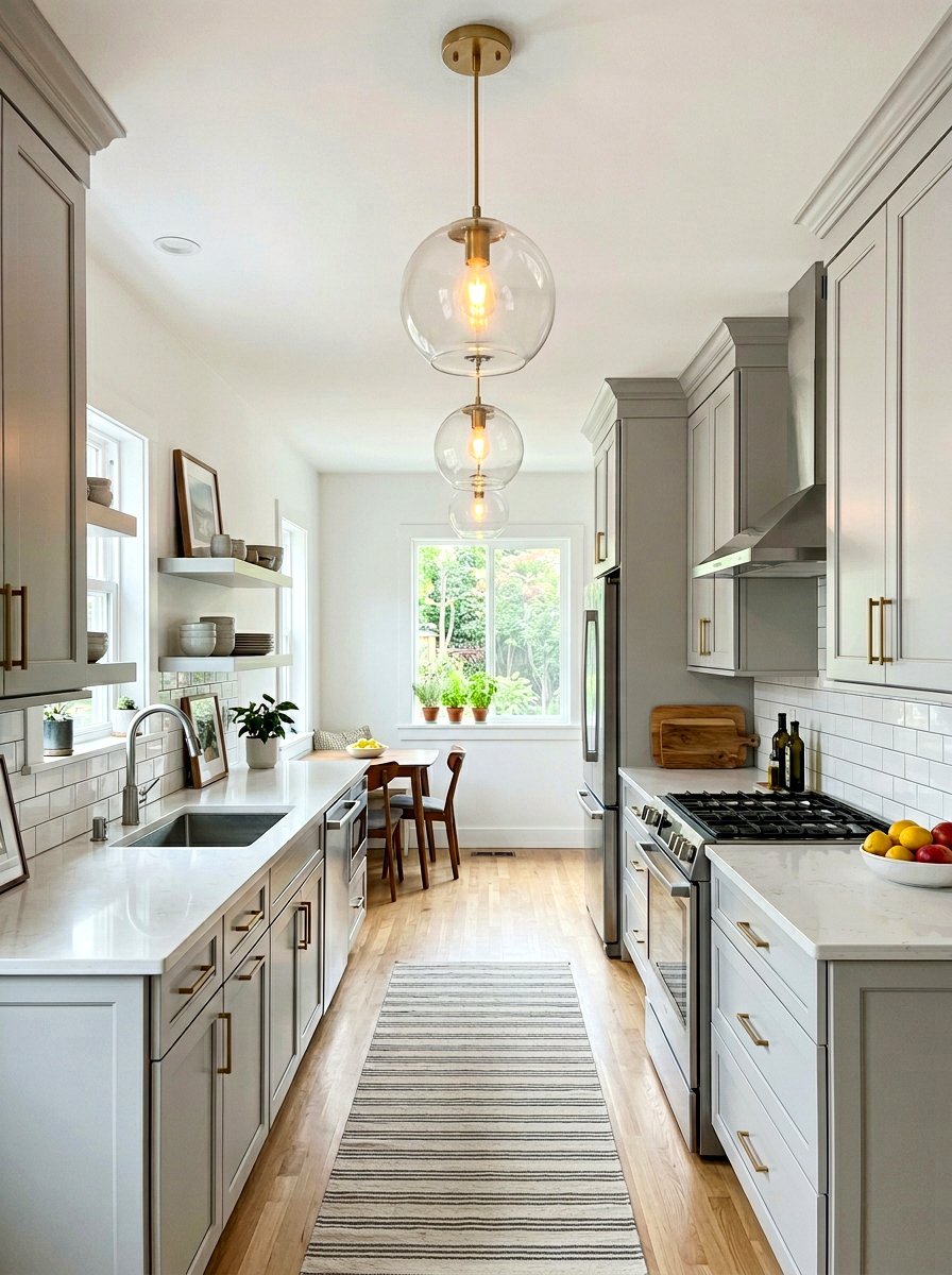Galley Kitchen Pendant Lighting - 30 tiny galley kitchen ideas