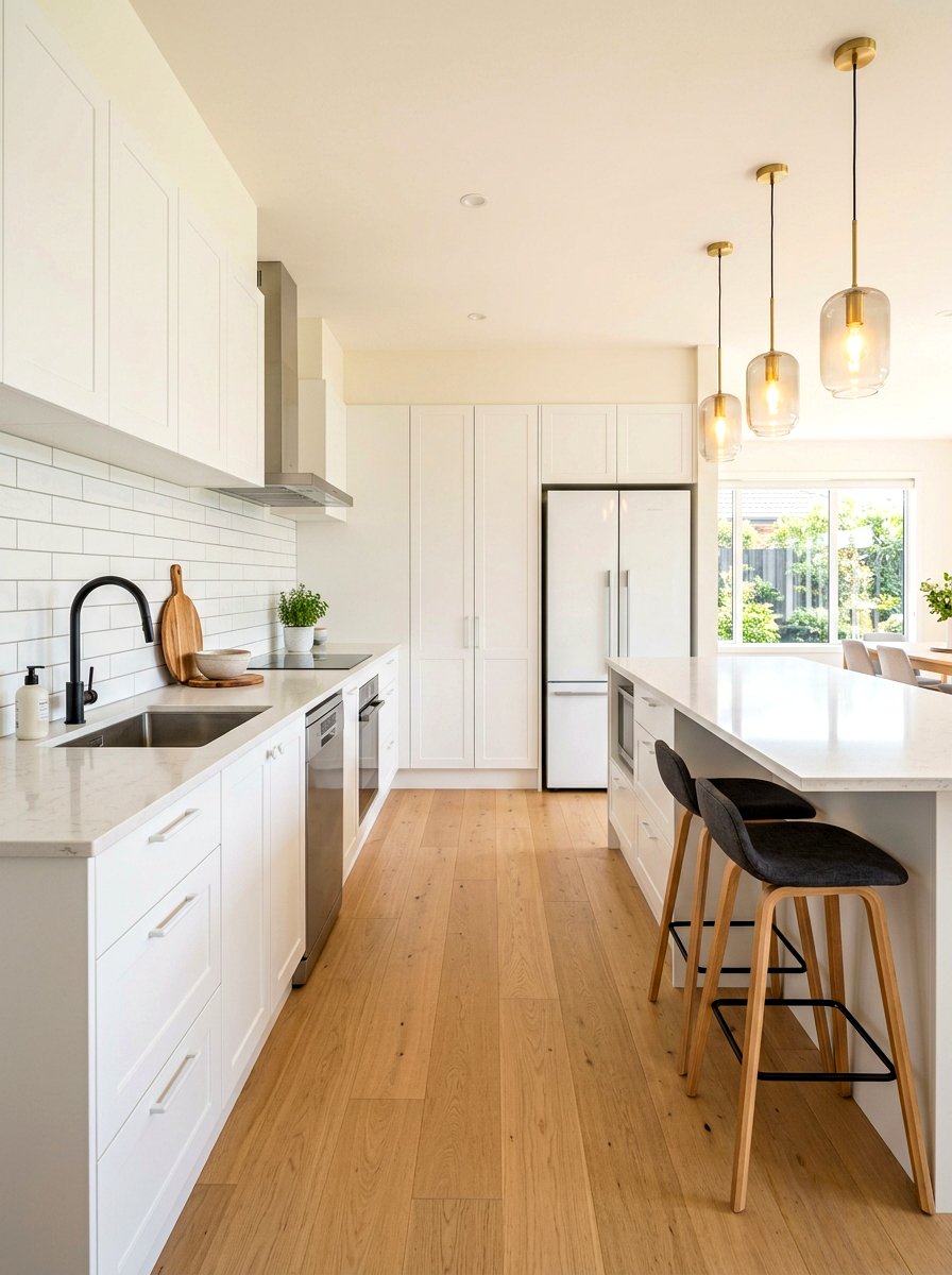 Galley Kitchen With Breakfast Bar - 30 cozy galley kitchen ideas