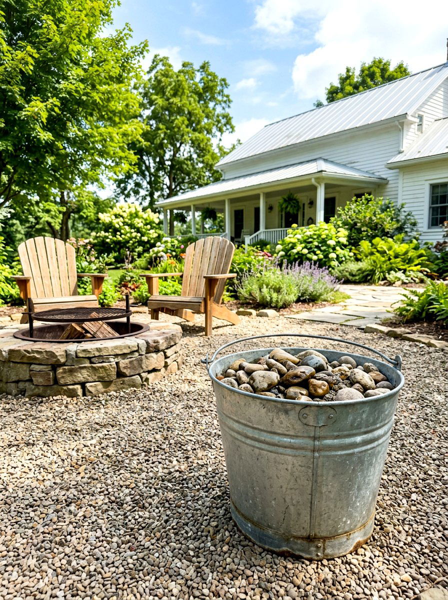 Galvanized Bucket Base - 30 patio umbrella base styling ideas