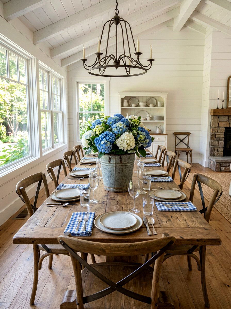 Galvanized Bucket Floral Decor - 30 rustic table centerpiece ideas