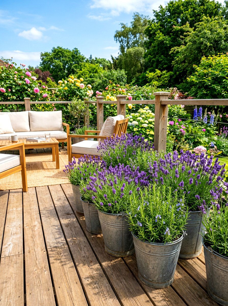 Galvanized Bucket Planter - 30 reclaimed material decor ideas