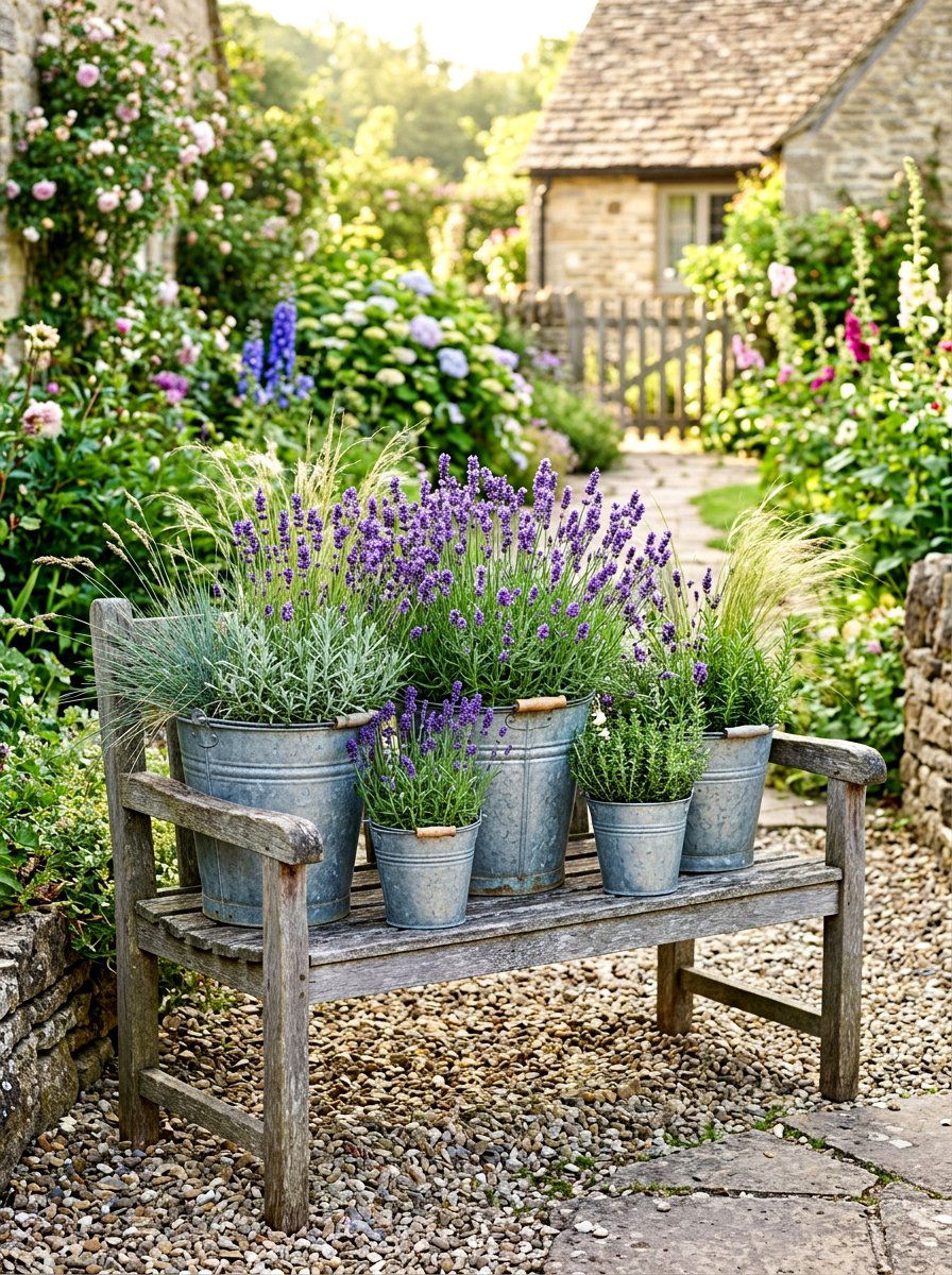 Galvanized Bucket Planter - 30 repurposed garden decor ideas