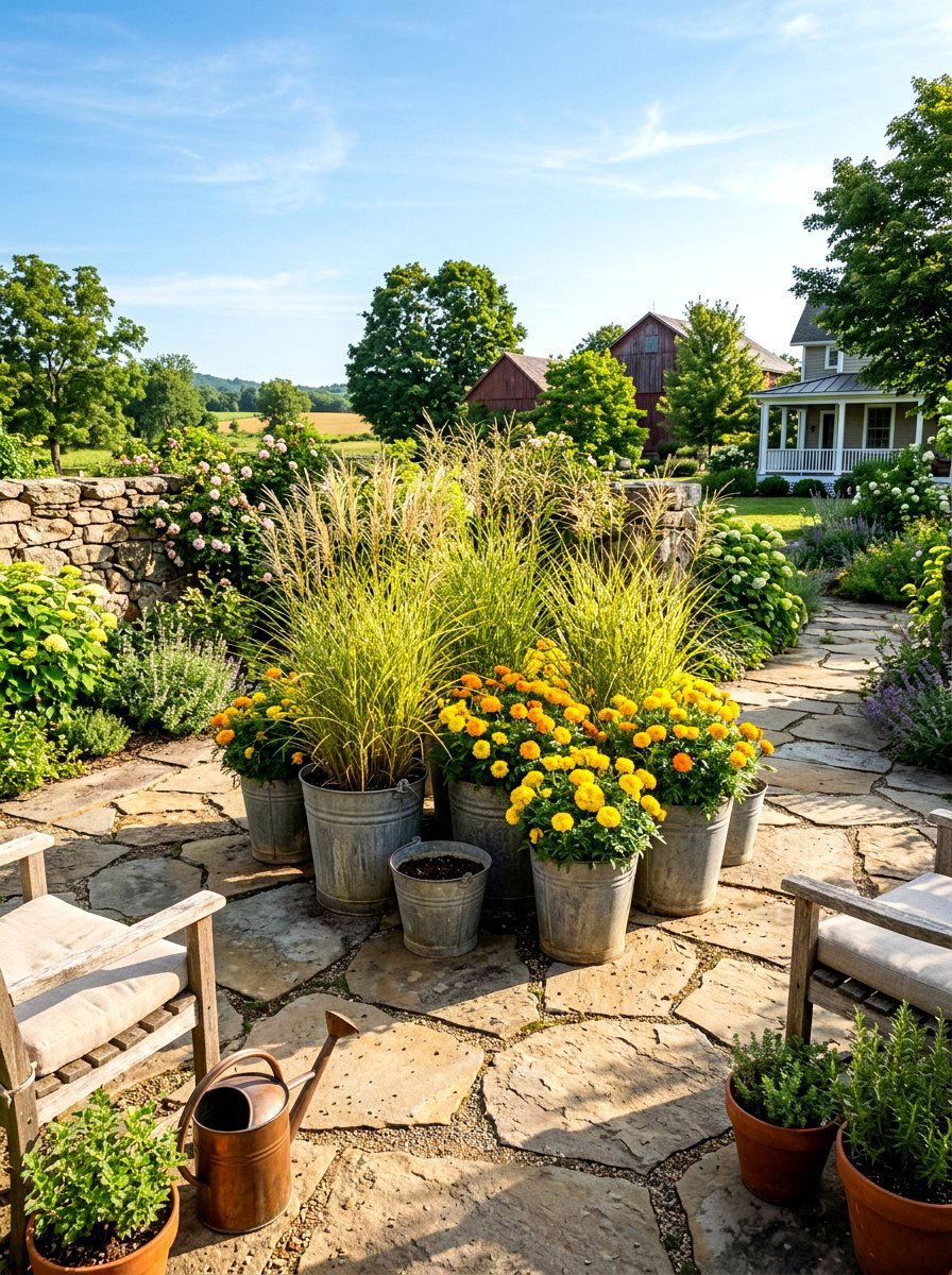 Galvanized Bucket Planter - 30 small space container garden ideas
