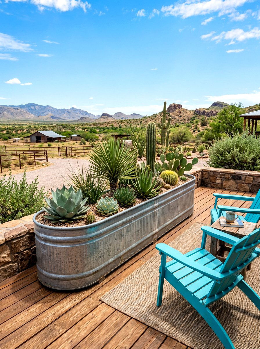 Galvanized Metal Planter - 30 western home decor ideas