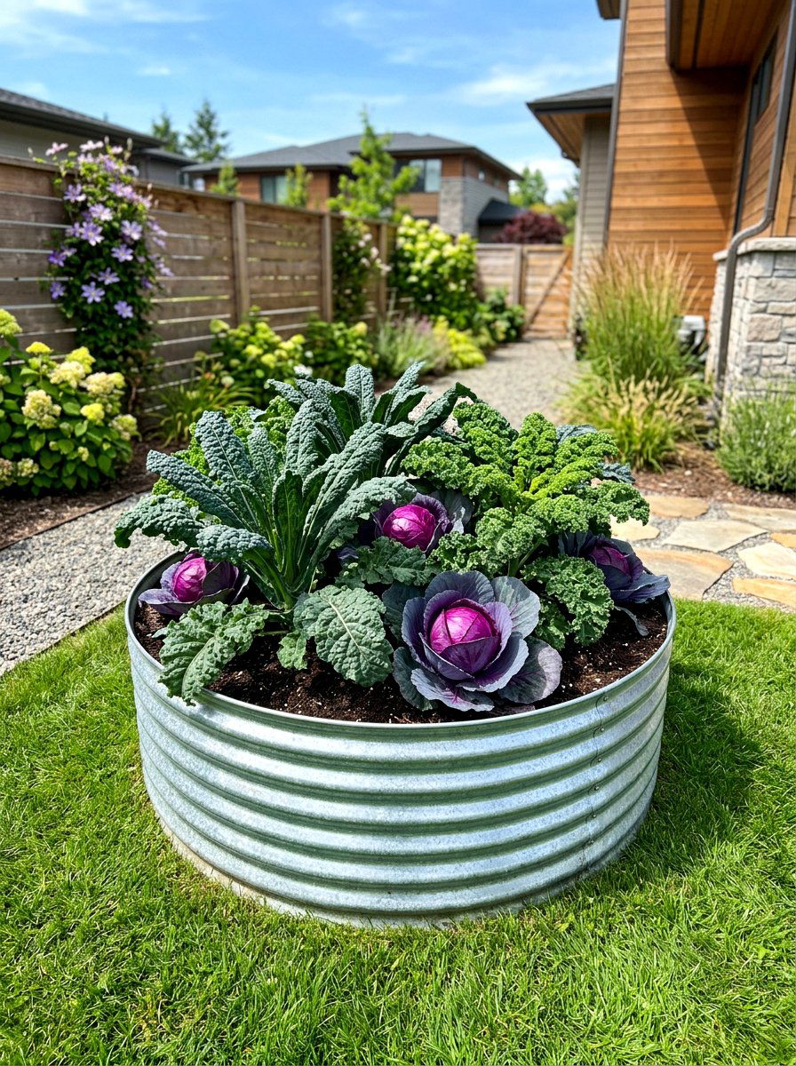 Galvanized Metal Raised Bed - 30 compact kitchen garden ideas