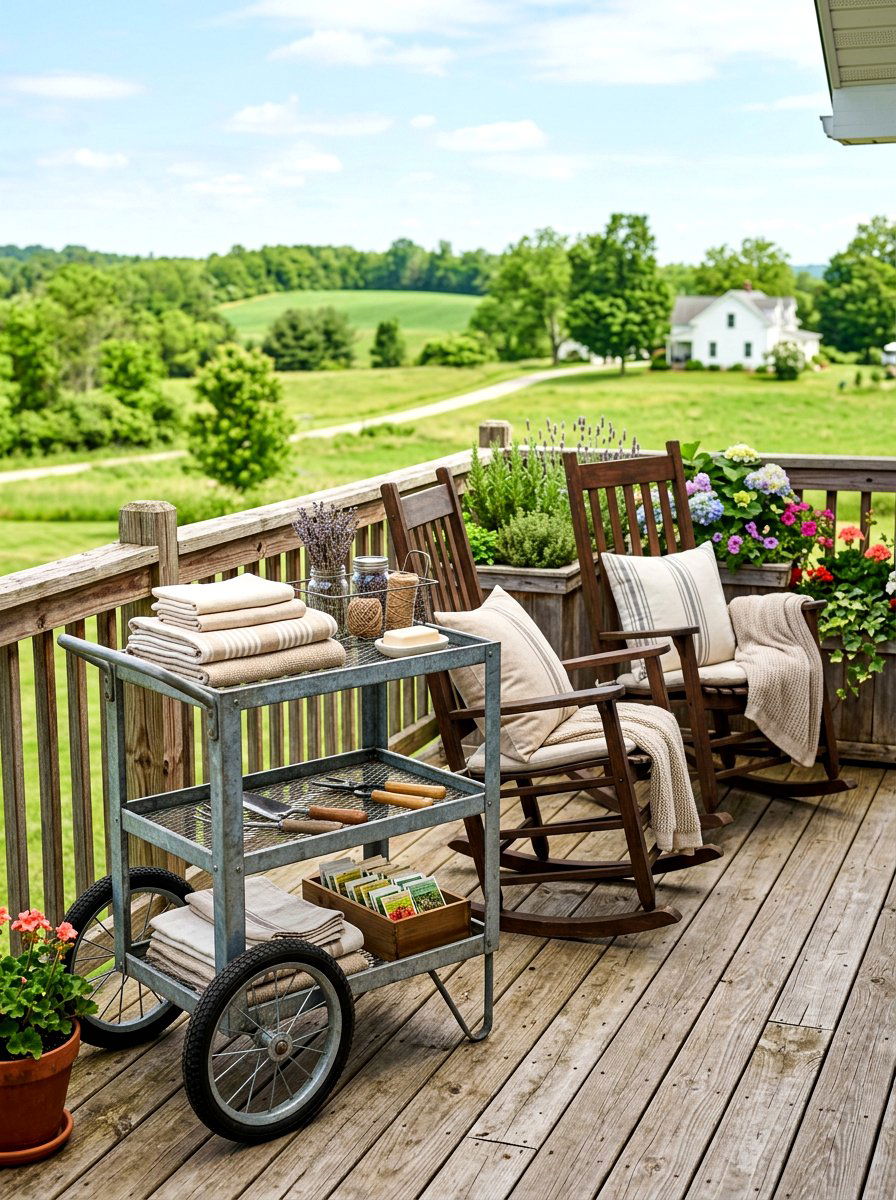 Galvanized Steel Cart - 30 serving cart patio ideas