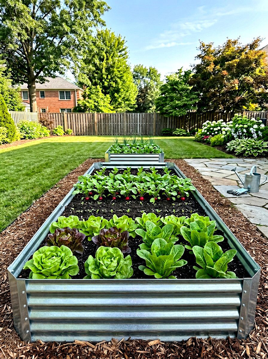 Galvanized Steel Garden Bed - 30 metal raised bed ideas