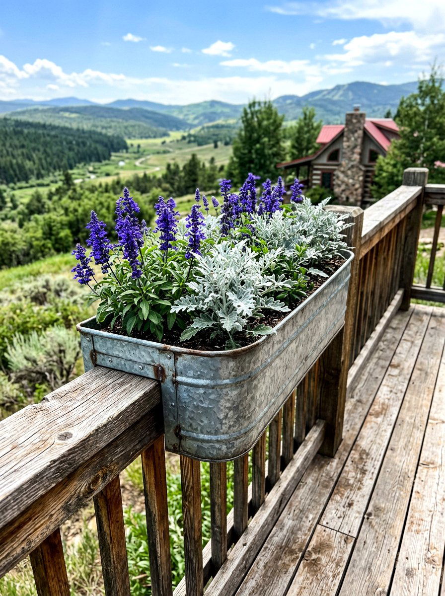 Galvanized Steel Railing Planter - 30 railing planter box ideas