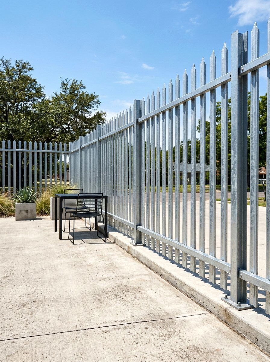 Galvanized Steel Stockade Fence - 30 metal fence ideas