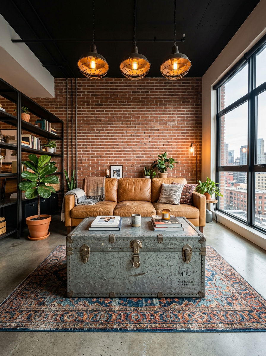 Galvanized Steel Trunk - 30 trunk coffee table ideas