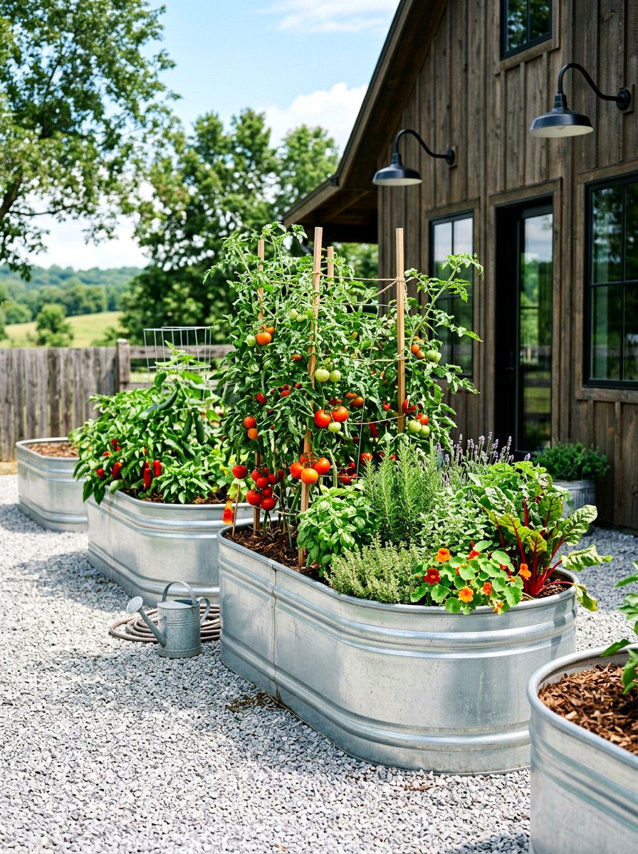 Galvanized Tub Vegetable Garden - 30 vegetable garden ideas