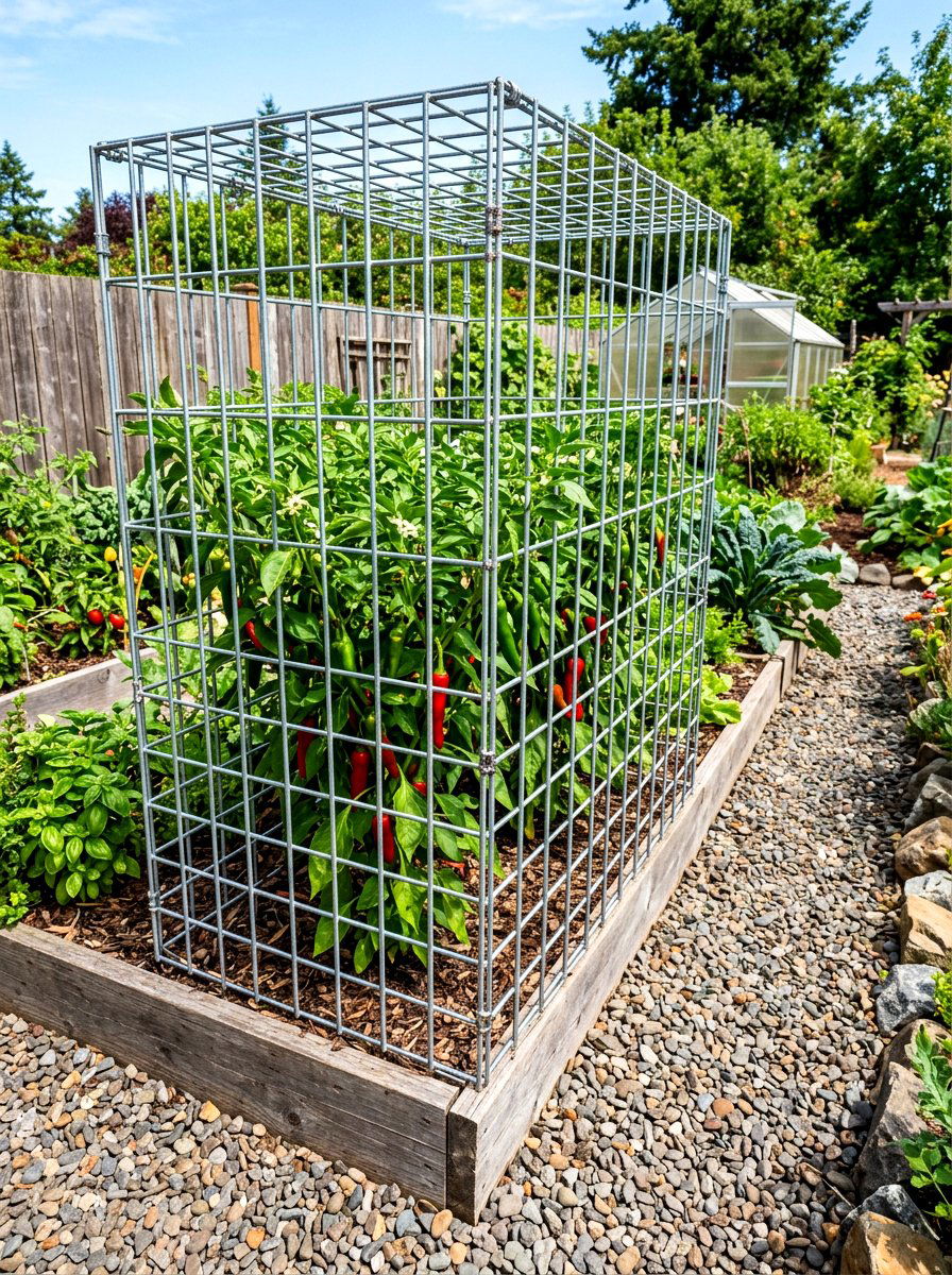 Galvanized Wire Garden Cage - 30 raised bed cover ideas