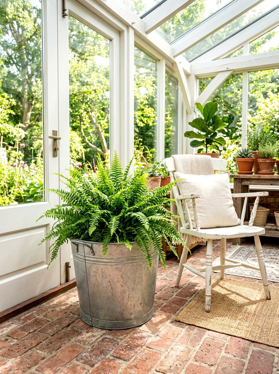 Galvanized metal planter - 30 shabby chic decor ideas