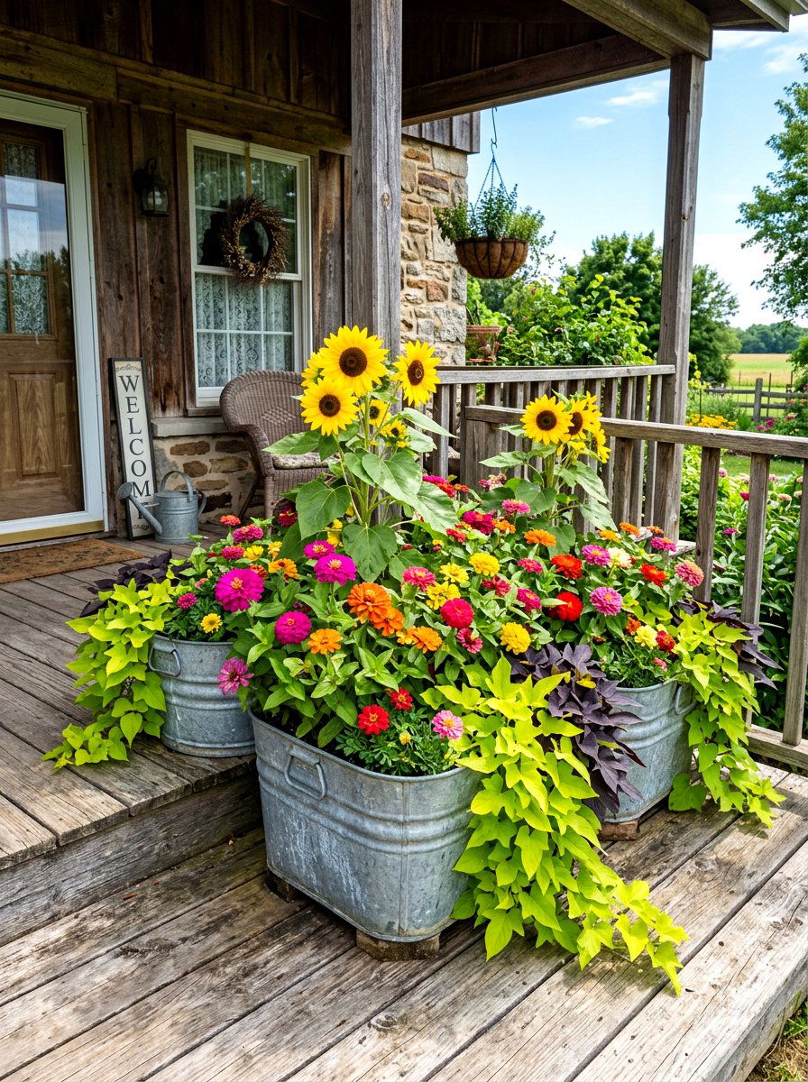 30 Porch Container Garden Ideas for Lush Color on Small Spaces