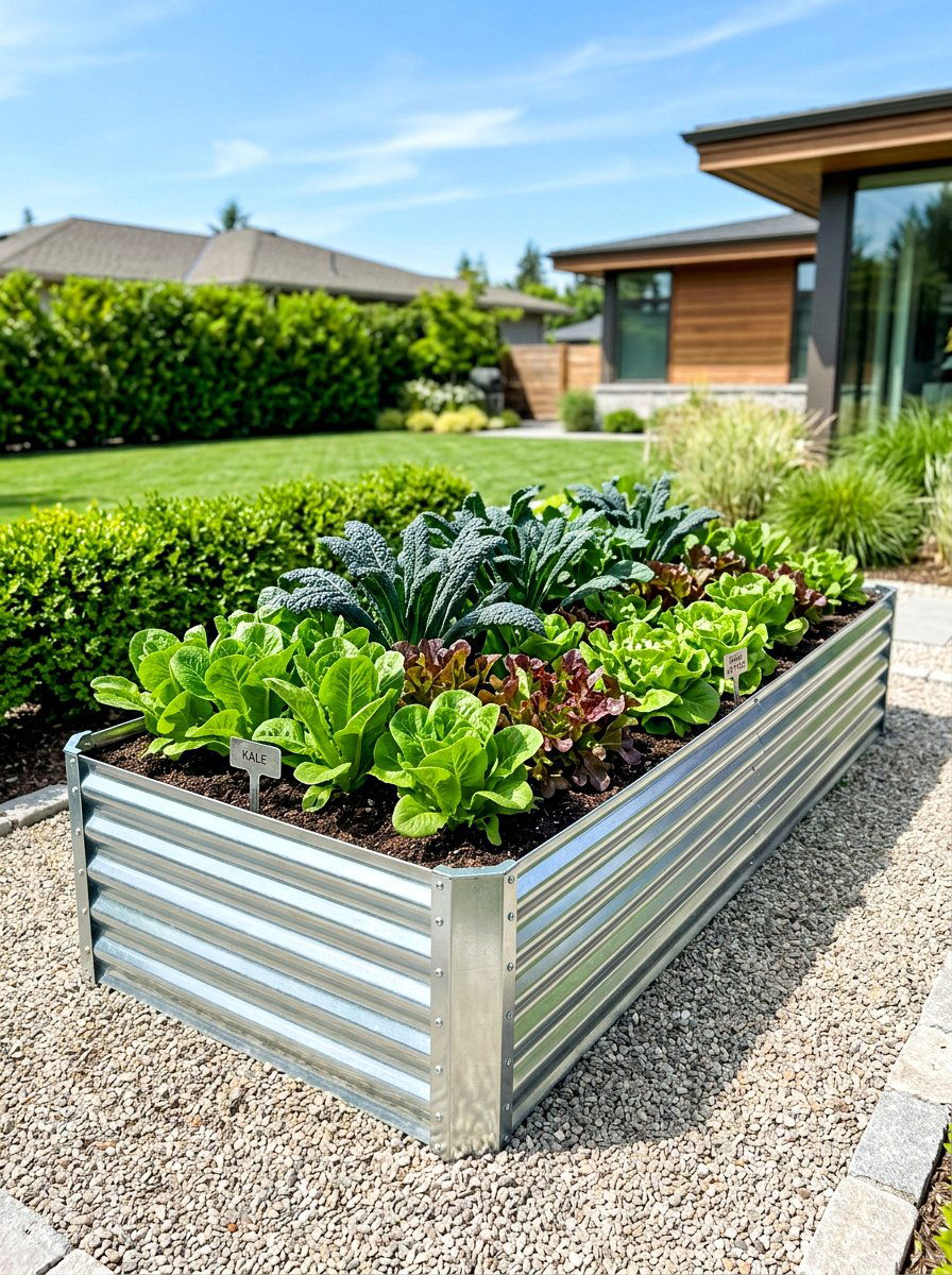 Galvanized steel garden beds - 30 raised vegetable garden ideas