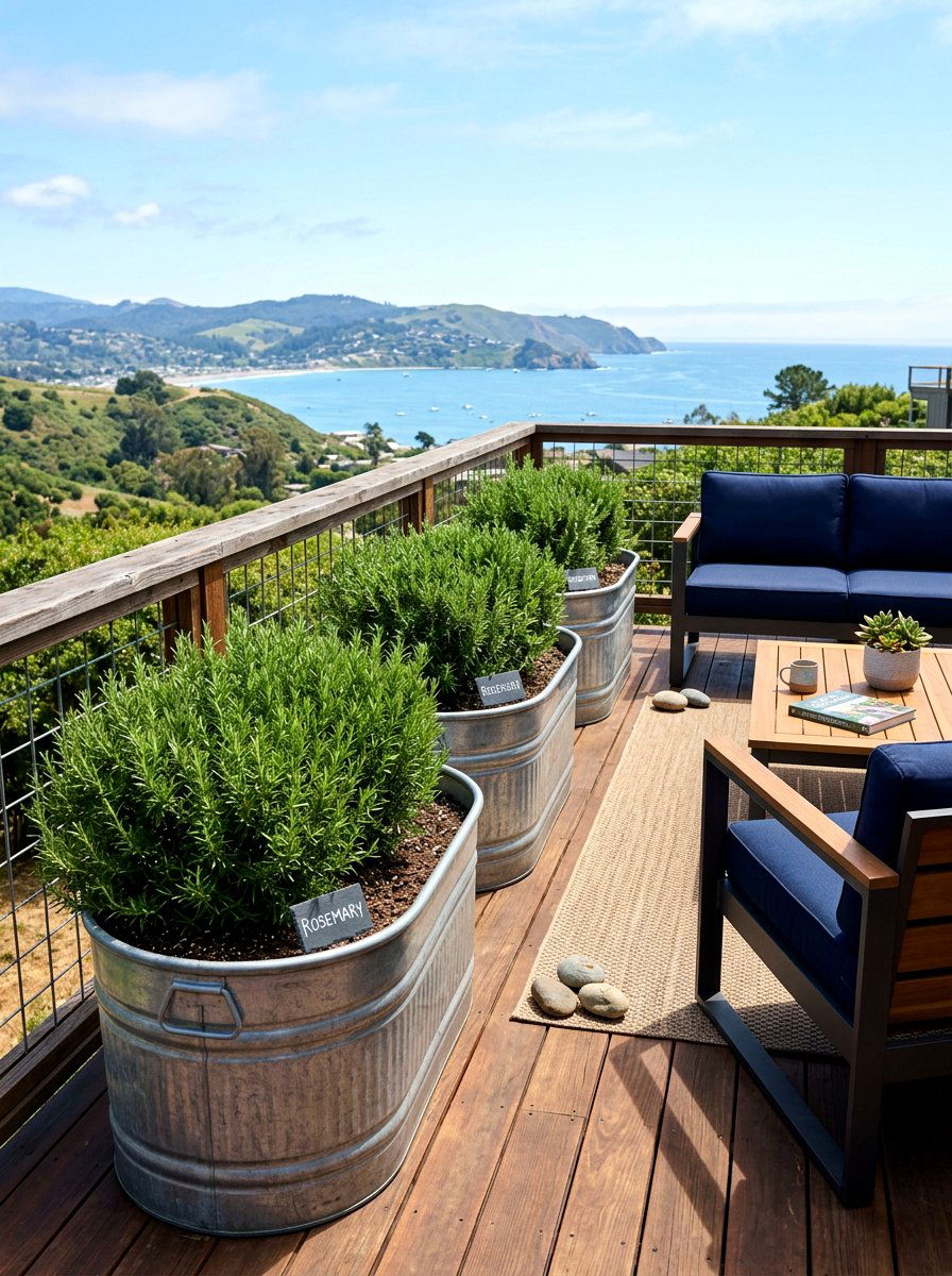 Galvanized tub herb garden - 30 herb garden ideas