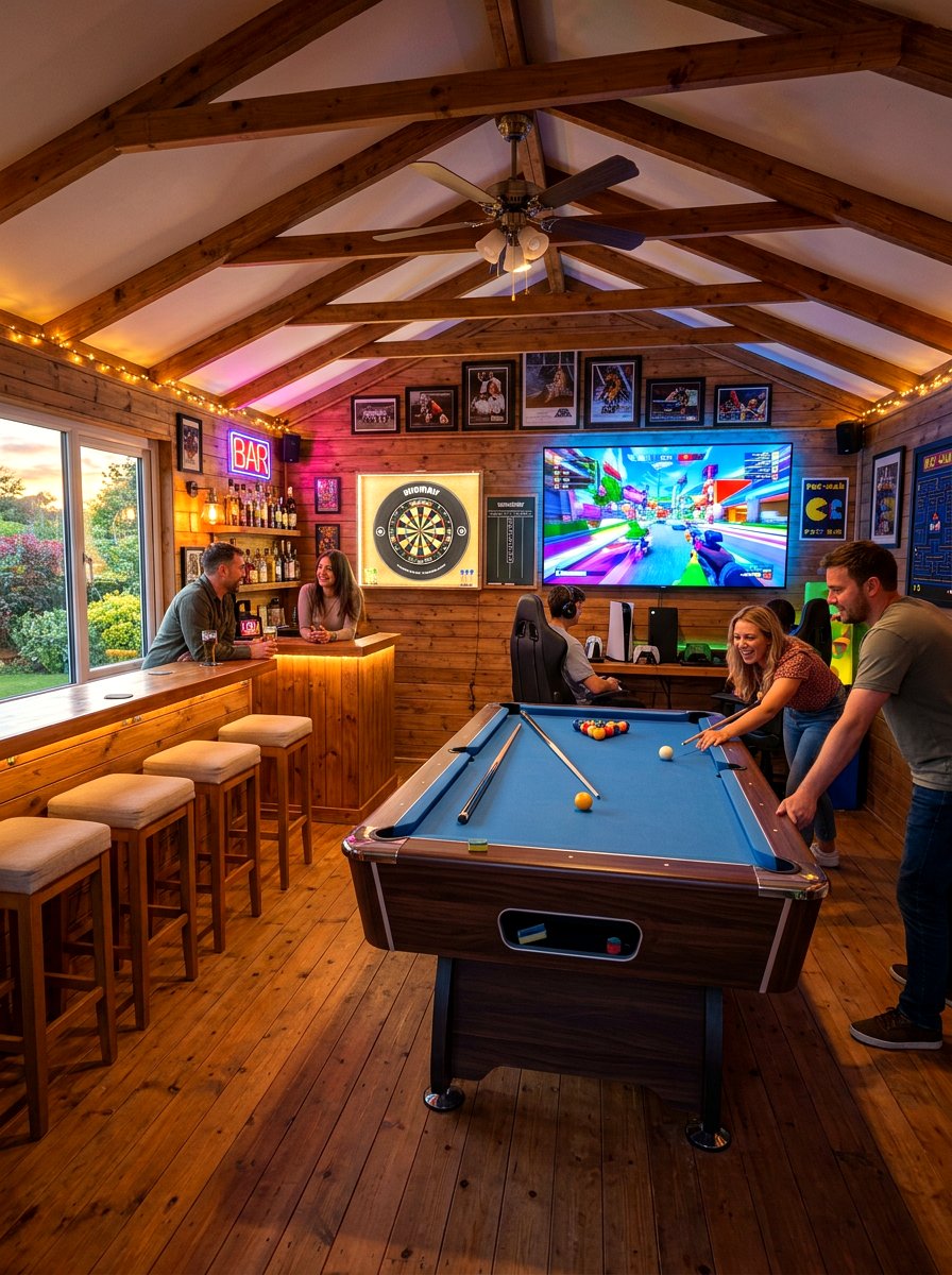 Game Room Shed - 30 cozy backyard room ideas