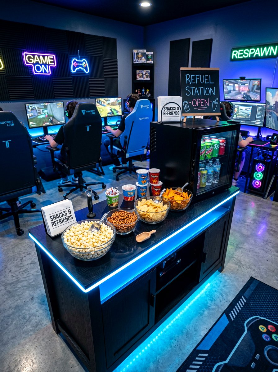 Game Room Snack Bar - 30 snack station ideas