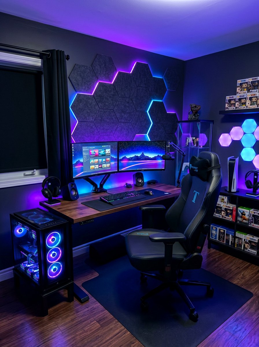 Gamer Room Setup - 30 cool teen room ideas aesthetic