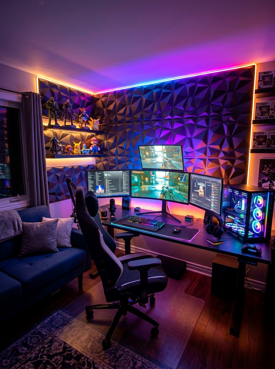 Gaming Desk Setup - 30 teen room Pinterest ideas