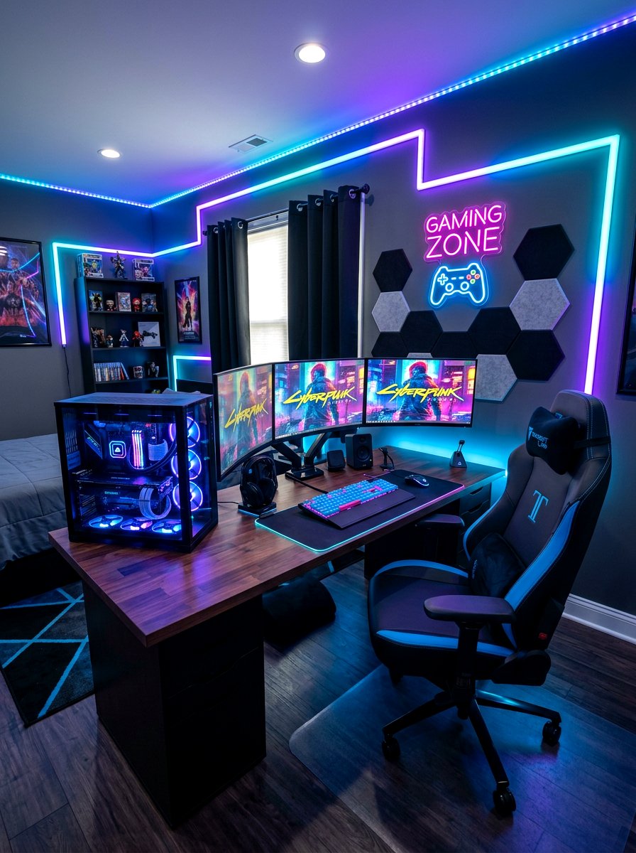 Gaming Setup - 30 tween boy bedroom ideas