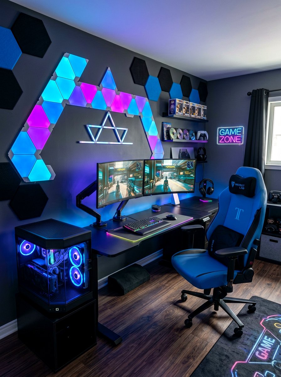 Gaming room setup - 30 boys bedroom decor ideas