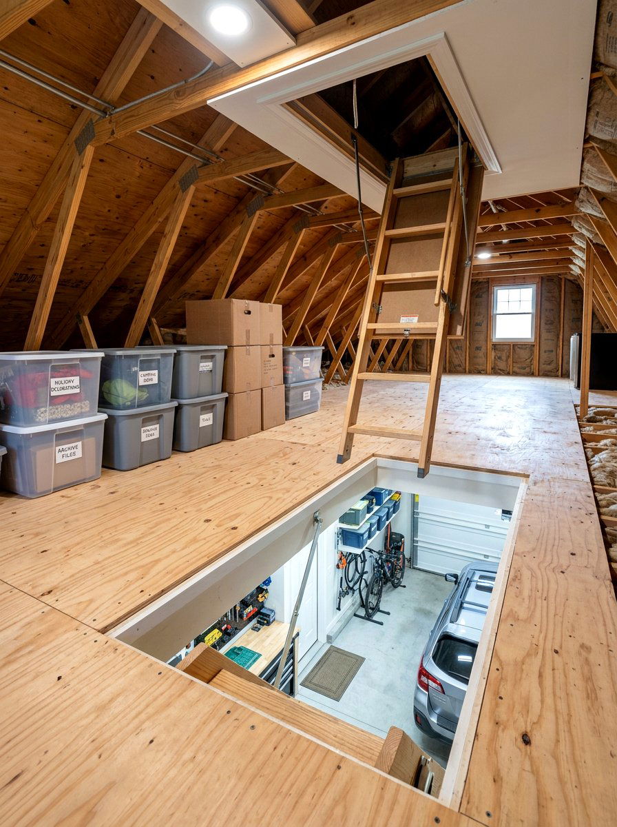 Garage Attic Decking - 30 garage storage ideas