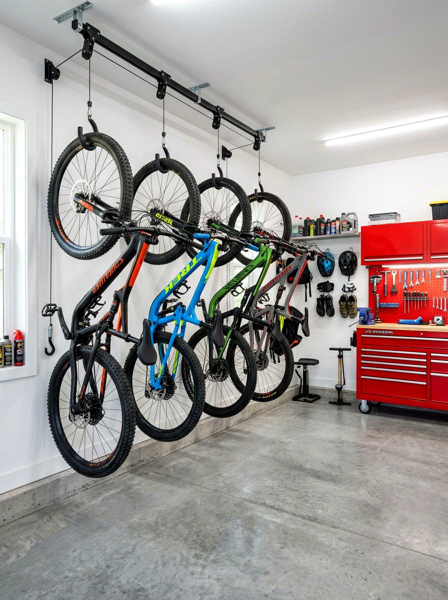 Garage Bike Hoist Rack - 30 garage overhead rack ideas