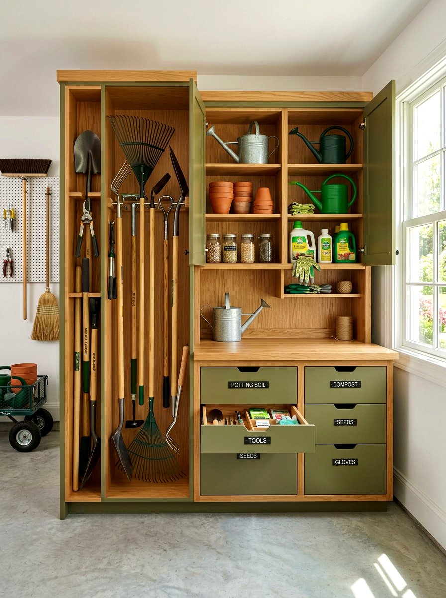 Garage Cabinet For Gardening Tools - 30 garage cabinet ideas