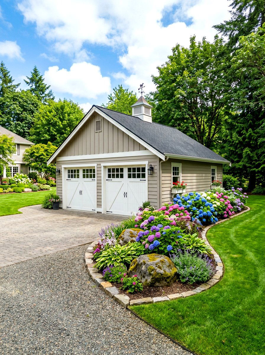 Garage Corner Flower Beds - 30 detached garage curb appeal ideas