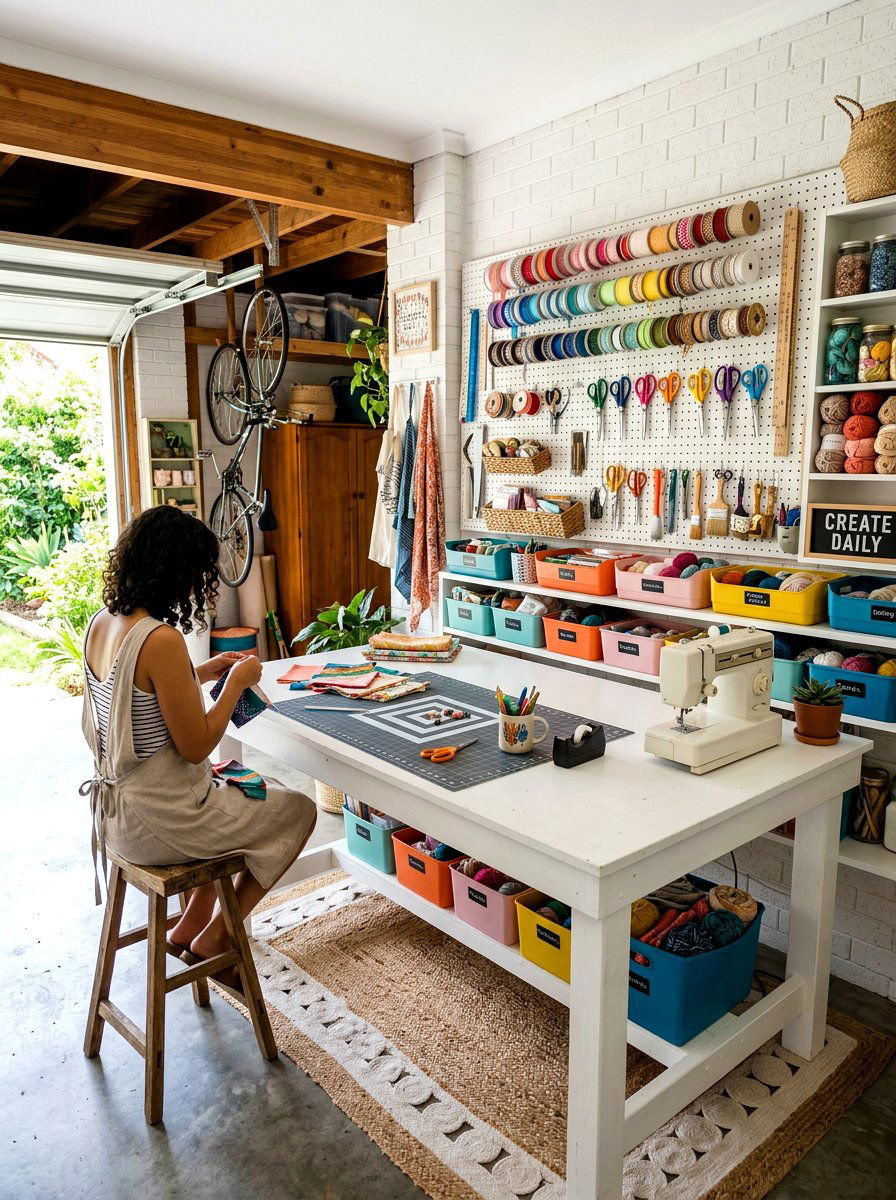 Garage Craft Station - 30 small garage ideas
