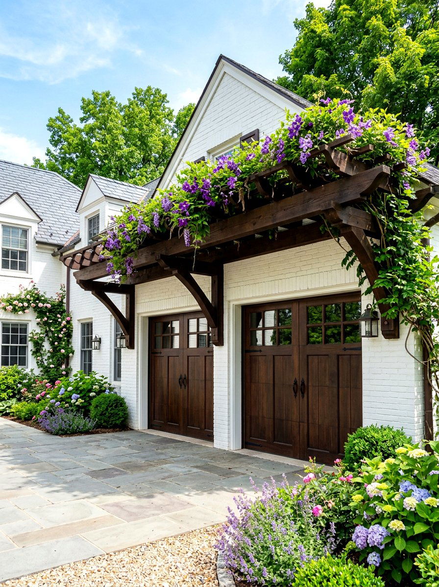 Garage Door Pergola - 30 garage facade ideas