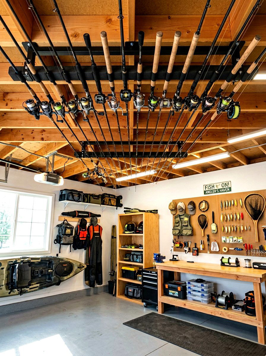 Garage Fishing Rod Racks - 30 garage overhead rack ideas