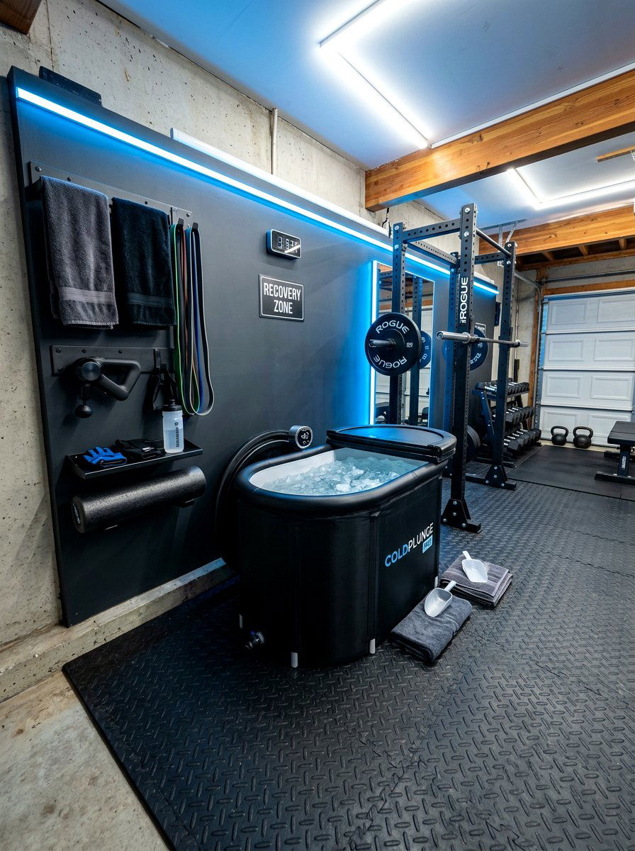 Garage Gym Recovery Corner - 30 ice bath room ideas