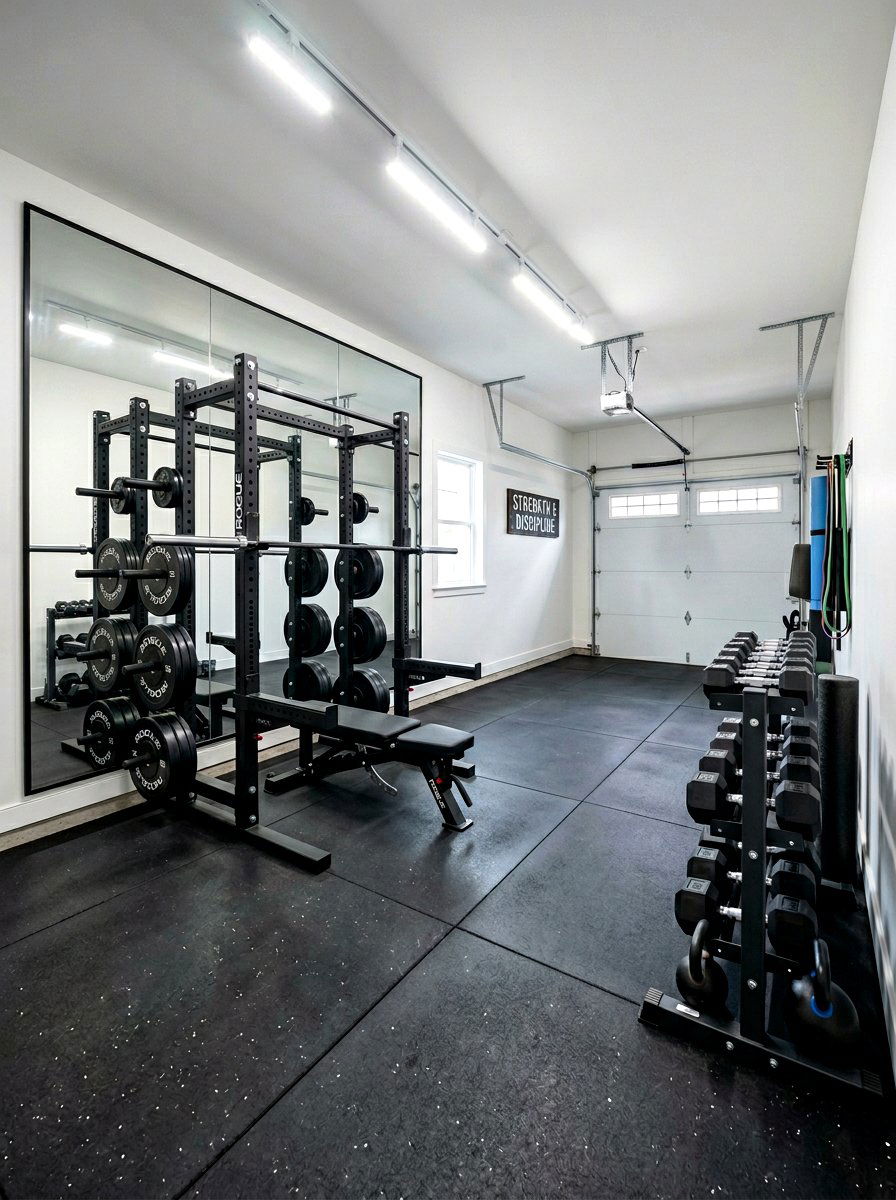 Garage Home Gym - 30 clean garage aesthetic ideas
