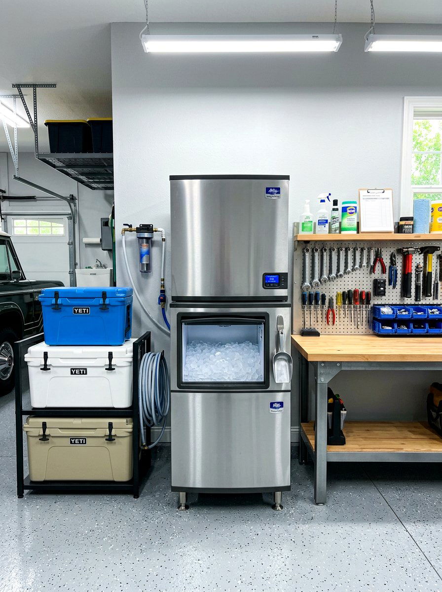 Garage Ice Maker Station - 30 ice maker nook ideas