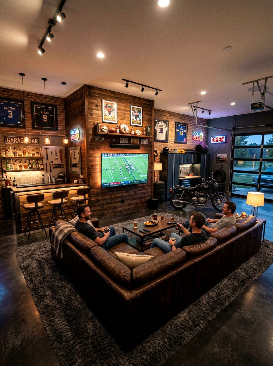 Garage Man Cave Lounge - 30 garage makeover ideas