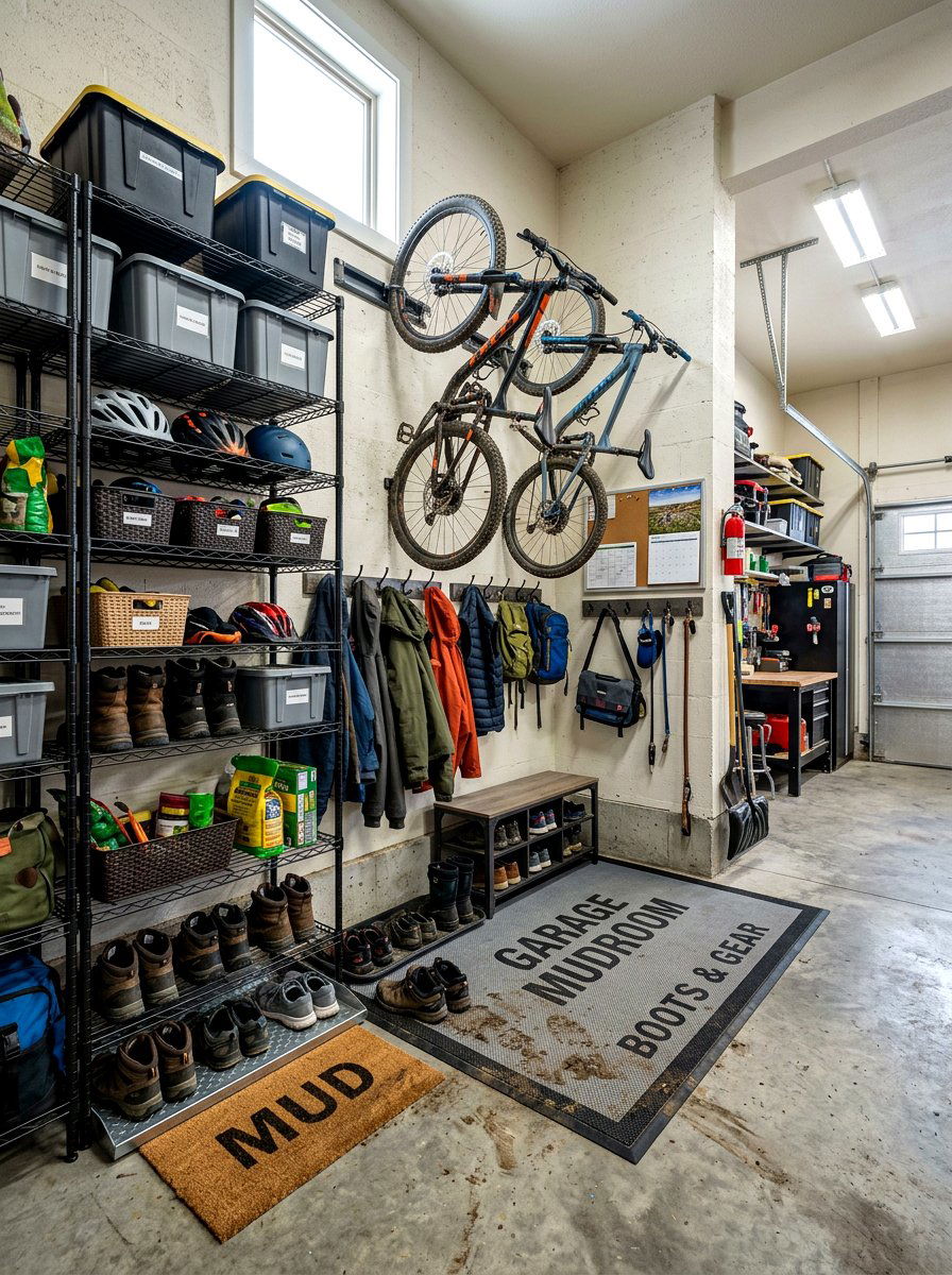 Garage Mudroom Zone - 30 small utility nook ideas