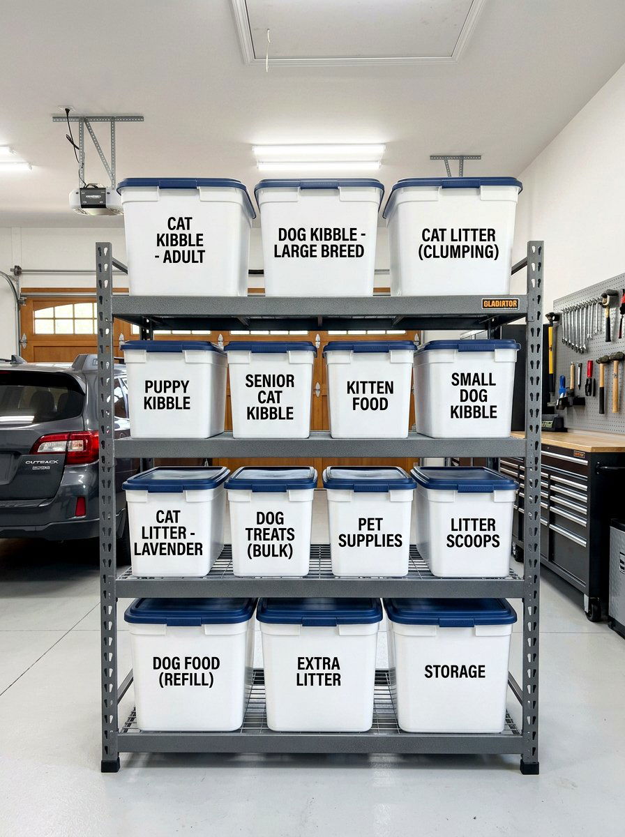 Garage Shelving For Bulk Pet Food - 30 organizing pet supplies ideas