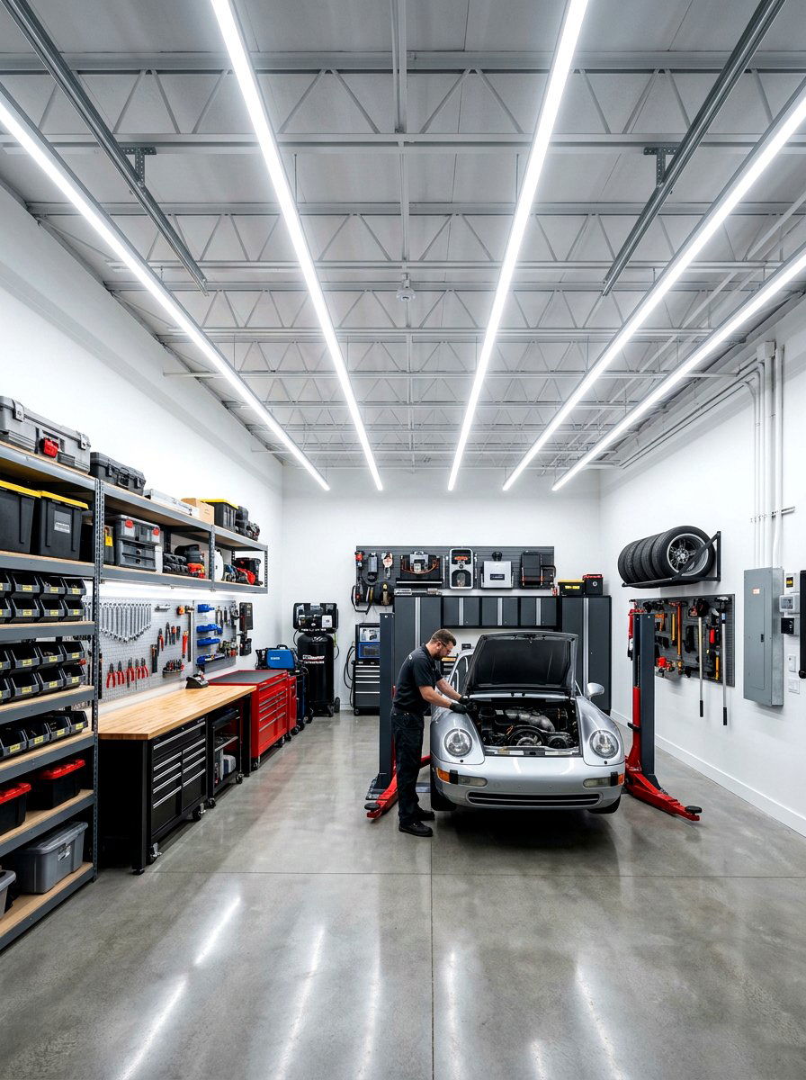 Garage Shop Lighting - 30 organizing a garage ideas