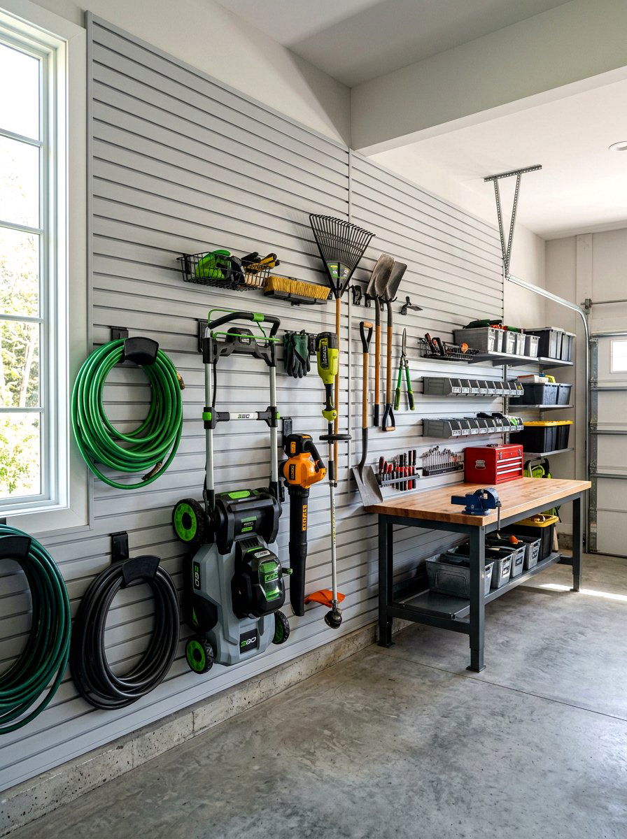 Garage Slatwall System - 30 organizing a garage ideas