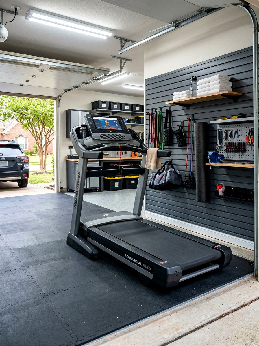 Garage Treadmill Setup - 30 treadmill room ideas