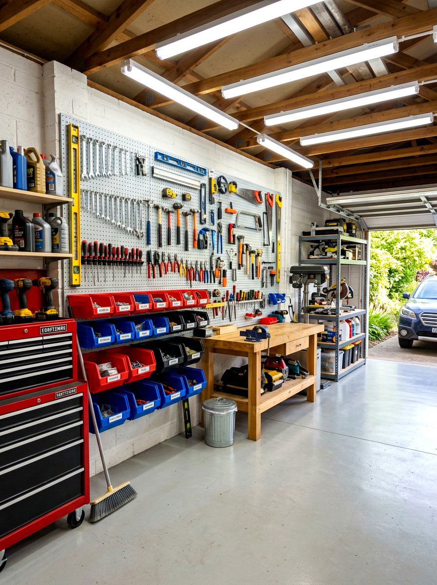 Garage Wall Recycling System - 30 recycling station ideas