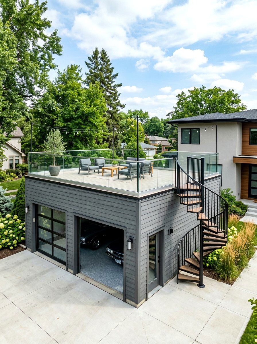Garage With Rooftop Deck - 30 detached garage exterior ideas