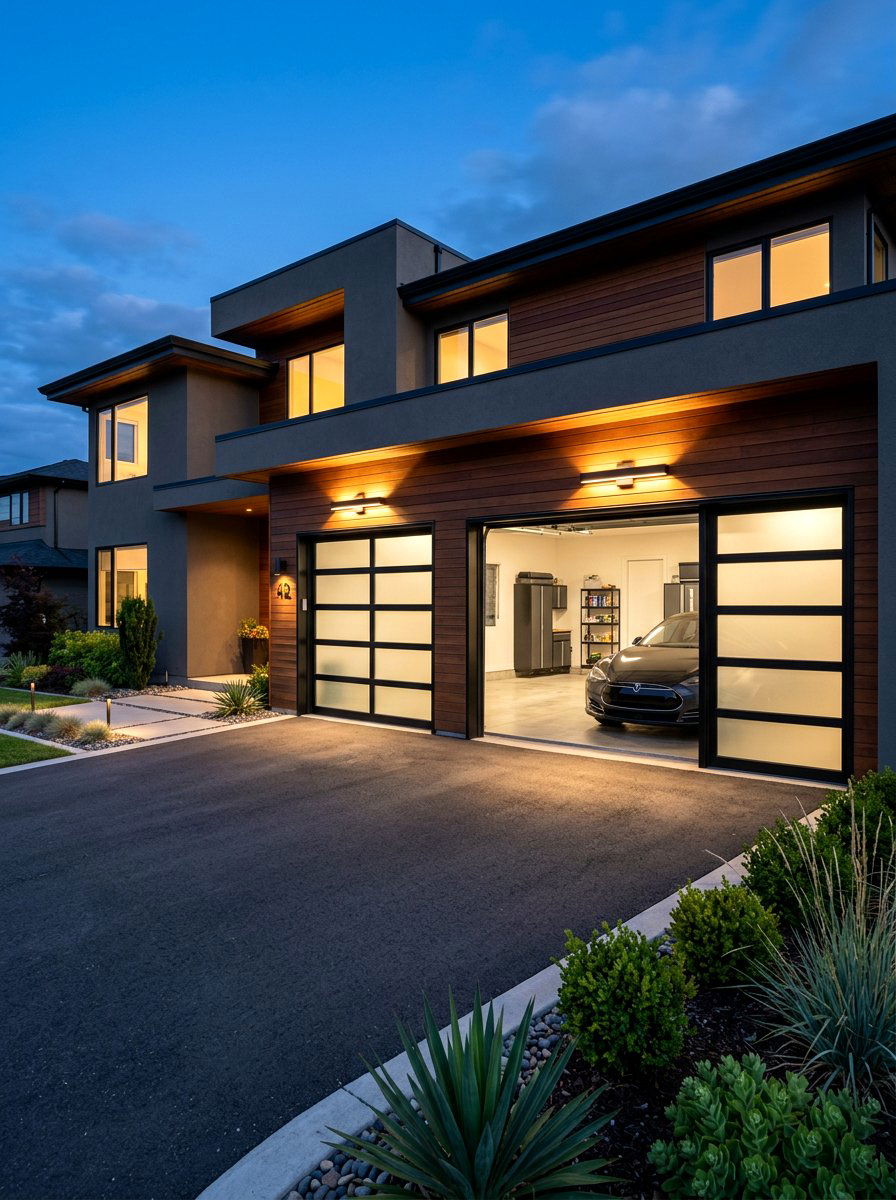 Garage door lighting - 30 exterior lighting ideas for front of house