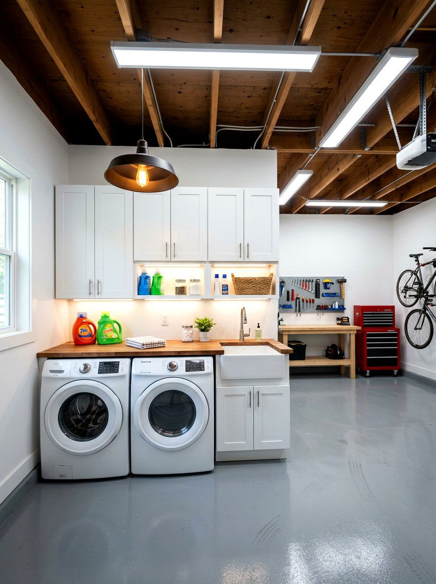 Garage laundry lighting ideas - 30 garage laundry combo ideas