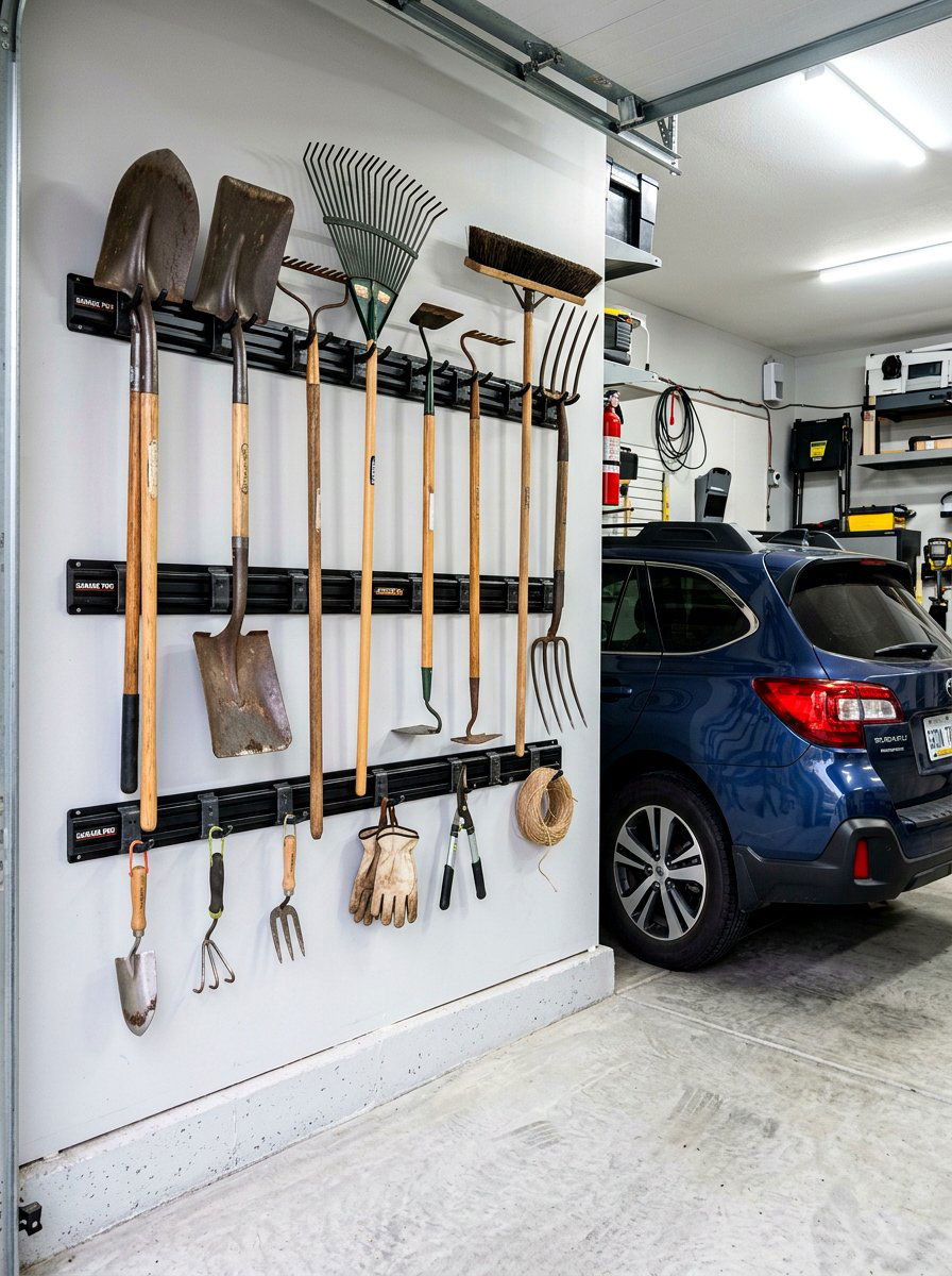 Garage tool storage rack - 30 garden tool wall ideas